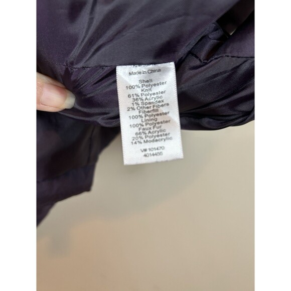 Coldwater Creek Women's Size XL Purple Puffer Vest W/Knitted High Collar - EUC - Picture 4 of 4